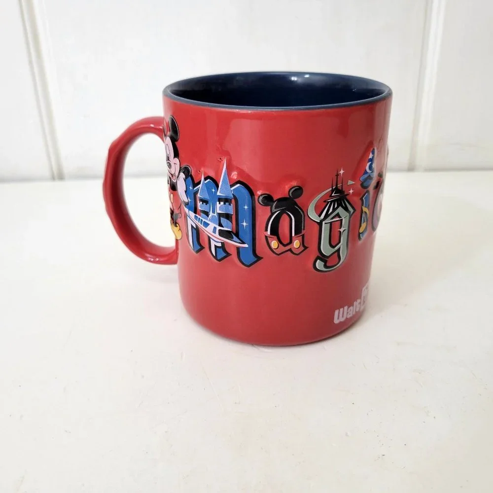 Magic Kingdom Est. 1971 Extra Large Red Mug Dimensional Raised Design - Picture 1 of 6